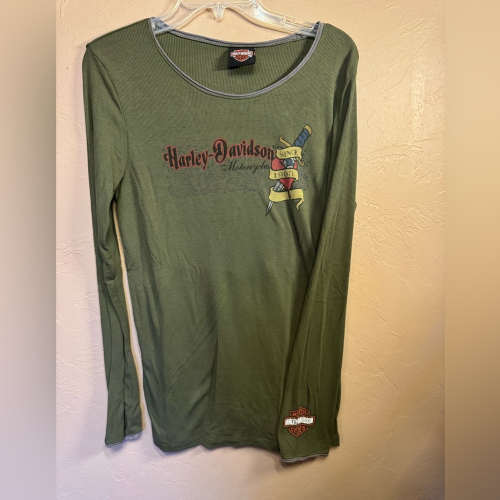 Women’s Harley-Davidson Green Long Sleeve Shirt
